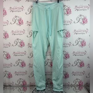 Fila pants joggers cuff hem bottom Light blue mint Green Women's Joggers comfy